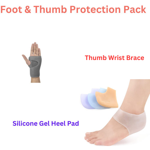 Hand Thumb Support Wrist Brace & Ankle Silicone Gel Heel Pad Pack(Bulk ...