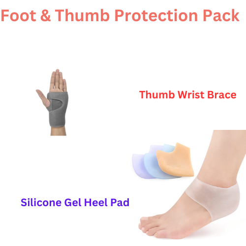 Hand Thumb Support Wrist Brace & Ankle Silicone Gel Heel Pad Pack(10 Pack)