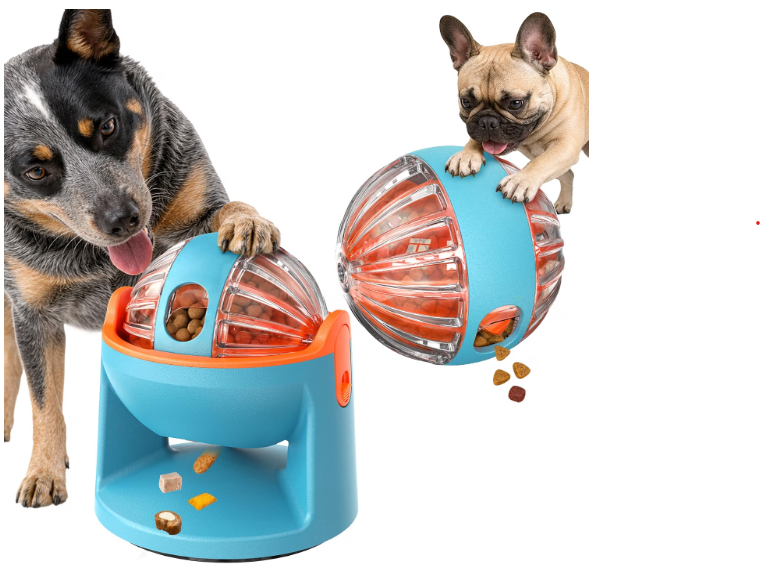 2-in-1 Dog Puzzle Toy – Adjustable Treat Dispenser &amp; Slow Feeder with 360° Rotating Suction Base for Dogs &amp; Cats