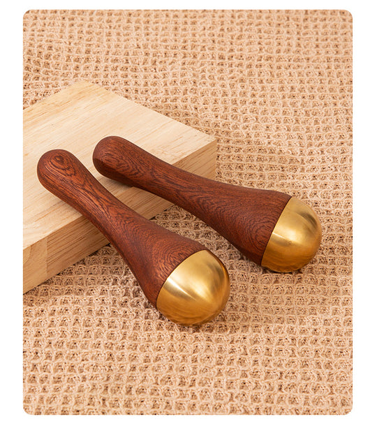 Ayurvedic Kansa Wand Face, Foot & Body Massager – 2-in-1 Bronze Massage Tool