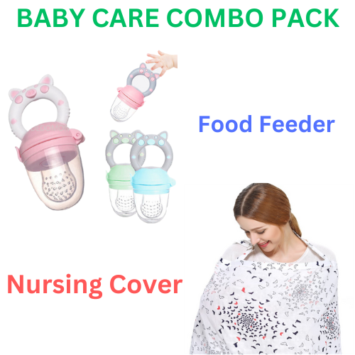 Baby Nursing Cover & Baby Fruit Food Feeder Pack(Bulk 3 Sets)