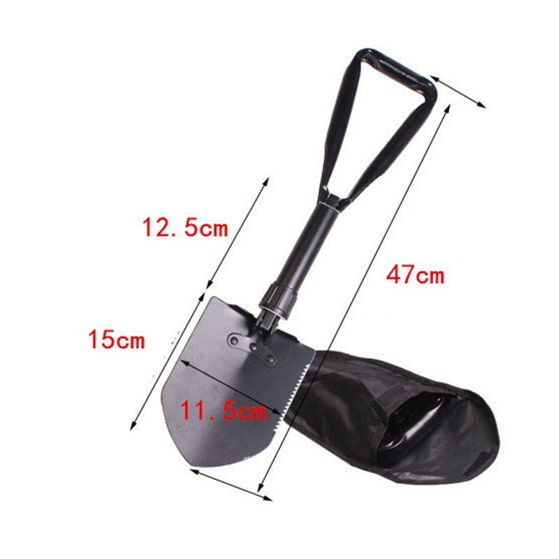 Folding Shovel High Carbon Steel, Portable Lightweight Outdoor Tactical Survival Foldable Mini Shovel, Entrenching Tool, Camping, Hiking, Digging, Backpacking, Car Emergency(Bulk 3 Sets)