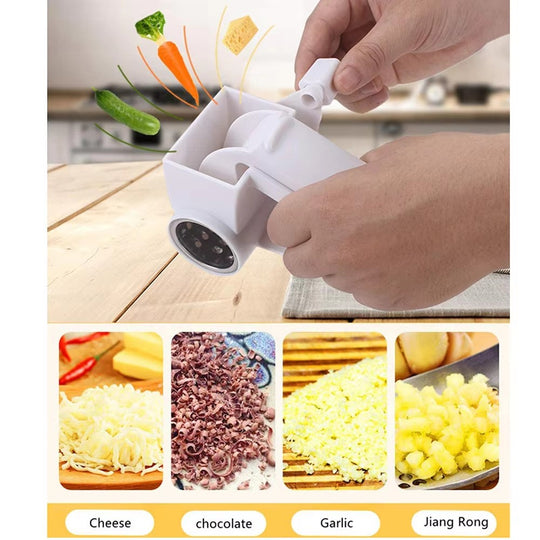 Multi Functional Professional Kitchen Chocolate Cheese Slicing Cutting Tool Stainless Steel Manual Handheld Rotary Cheese Grater(Bulk 3 Sets)