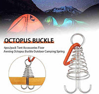 Portable tent accessories staking adjustment rope buckle spring cleat pegs for outdoor camping(Bulk 3 Sets)