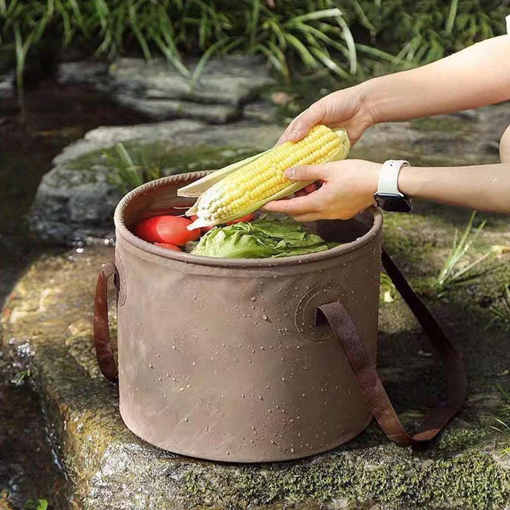 Foldable Bucket with Handle, Hand Basin, Portable Water Storage Device, Outdoor Multifunctional Portable Foldable Bucket (10 Pack)