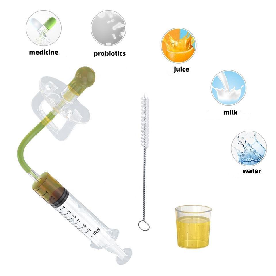 High Quality 10ml Pacifier Feeder Syringe Type Silicone Baby Medicine Pacifier Baby Feeding Set