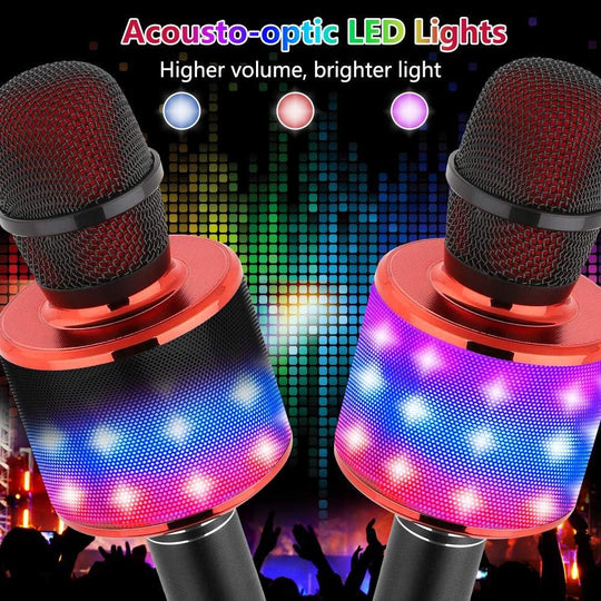 Karaoke Microphone Machine Toys for kids Bluetooth Microphone with LED Light, Birthday Gift(10 Pack)