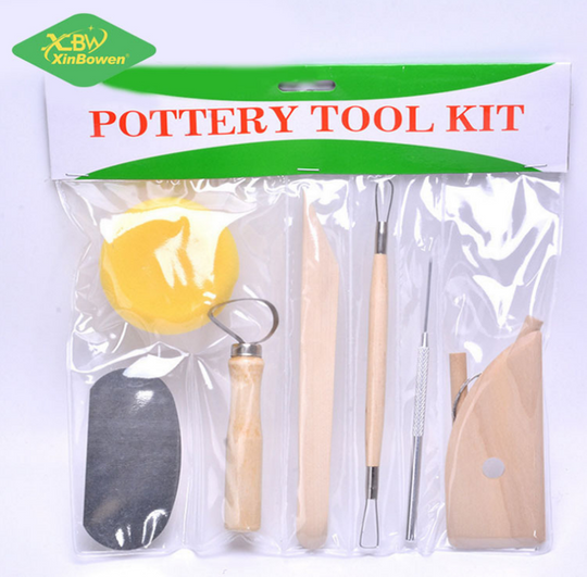 Smooth Wooden Handles 8 Pcs Pottery & Clay Sculpting Tools Double-Sided