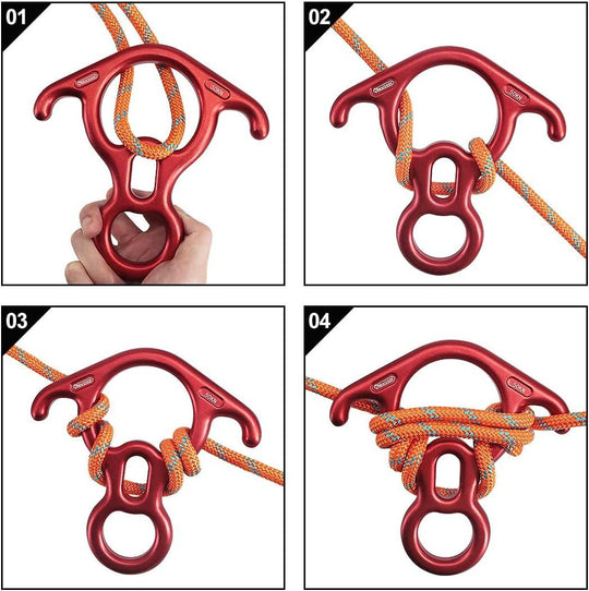 Rescue Figure,8 Descender Large Bent-Ear Belaying and Rappelling Gear 50 KN