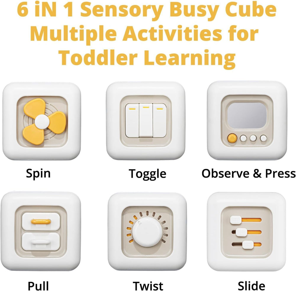 Busy Activity Cube for Fine Motor Skill Learning|Montessori Toys for 1 Year Old Boy Girl