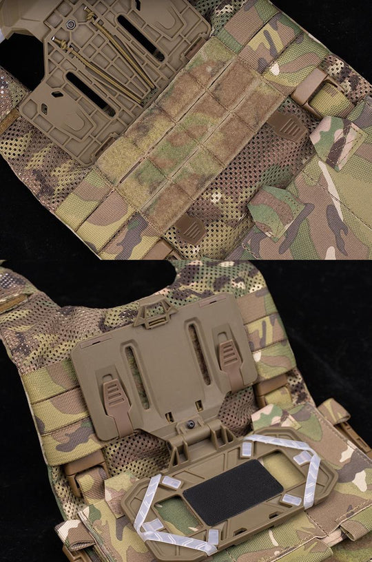 Navigation Board Chest Mount Foldable Tactical Vest Chest Rig Phone Holder, Molle Plate Carrier Pouch