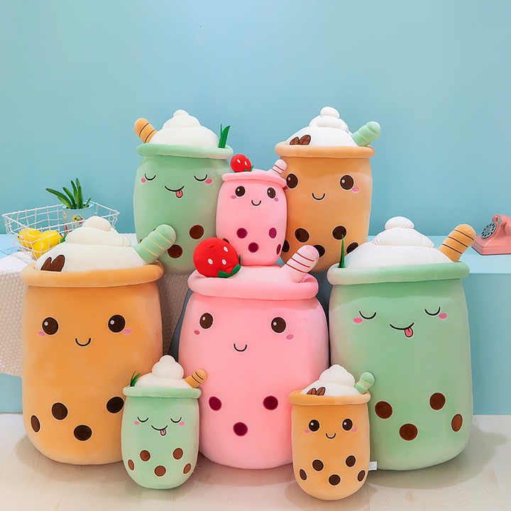 Plush Boba Tea Cup Toy Figurine Toy(Bulk 3 Sets)