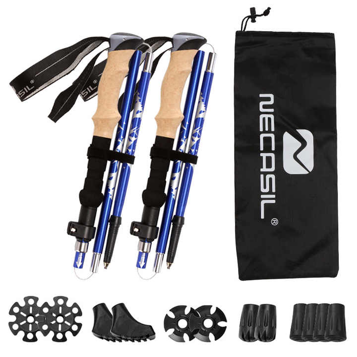 Natural Cock Collapsible and Telescopic Walking Sticks  Carbon Fiber Trekking Poles and Extended EVA Grips, Ultralight Nordic Hiking Poles for Backpacking Camping