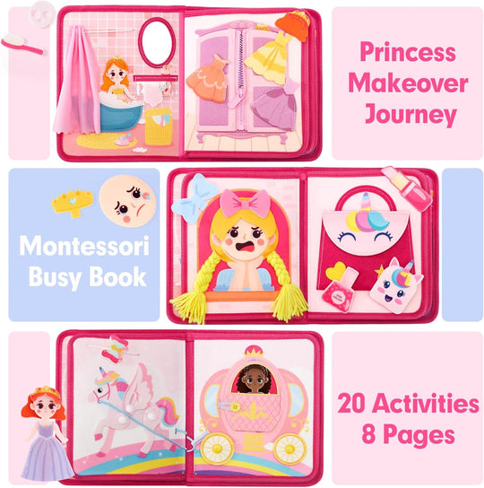 Montessori Toys Pink Princess Makeover Girls Quiet Busy Book