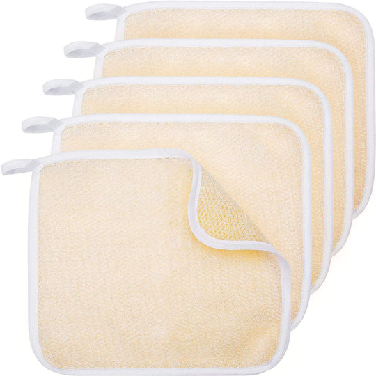 Exfoliating Face and Body Wash Bath Scrub Soft Weave Bath Towel Two Sides (10 Pack)