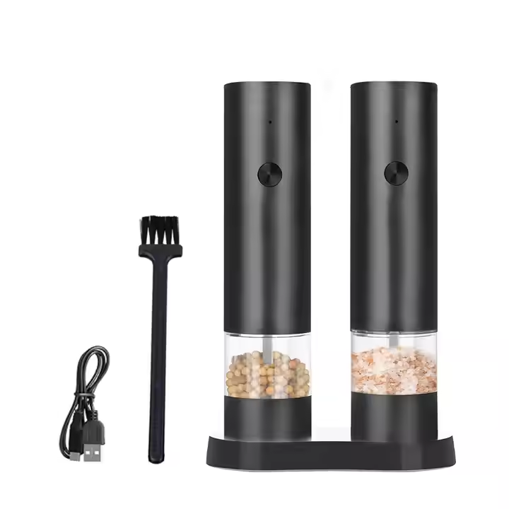 Electric Salt and Pepper Grinder Set Automatic One Touch Pepper Grinder Easy Use Pepper Mill (Duo 10 Pack)