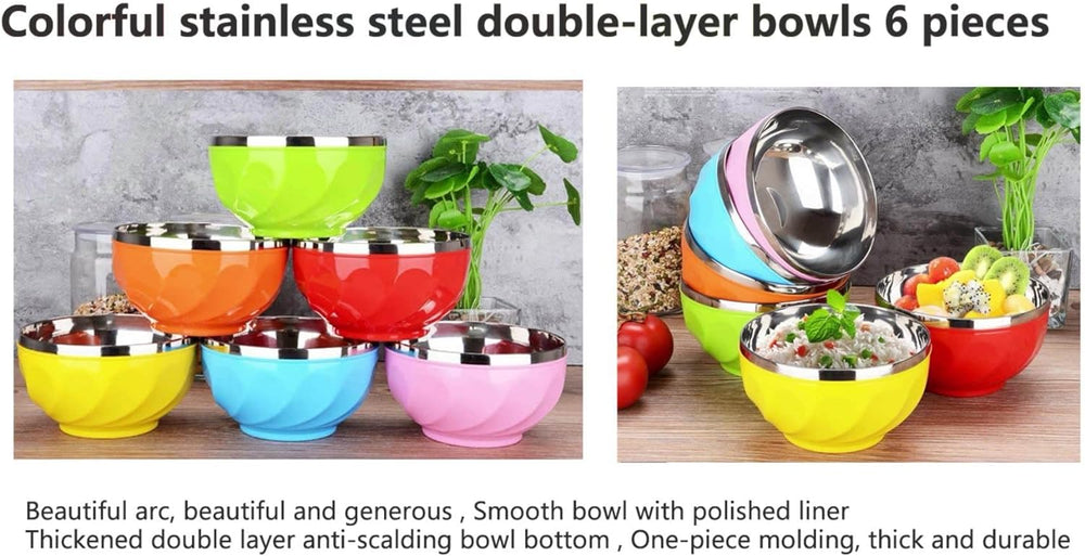 Multi Colored Double walled Insulated Metal Bowls