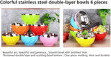 Multi Colored Double walled Insulated Metal Bowls (Bulk 3 Sets)