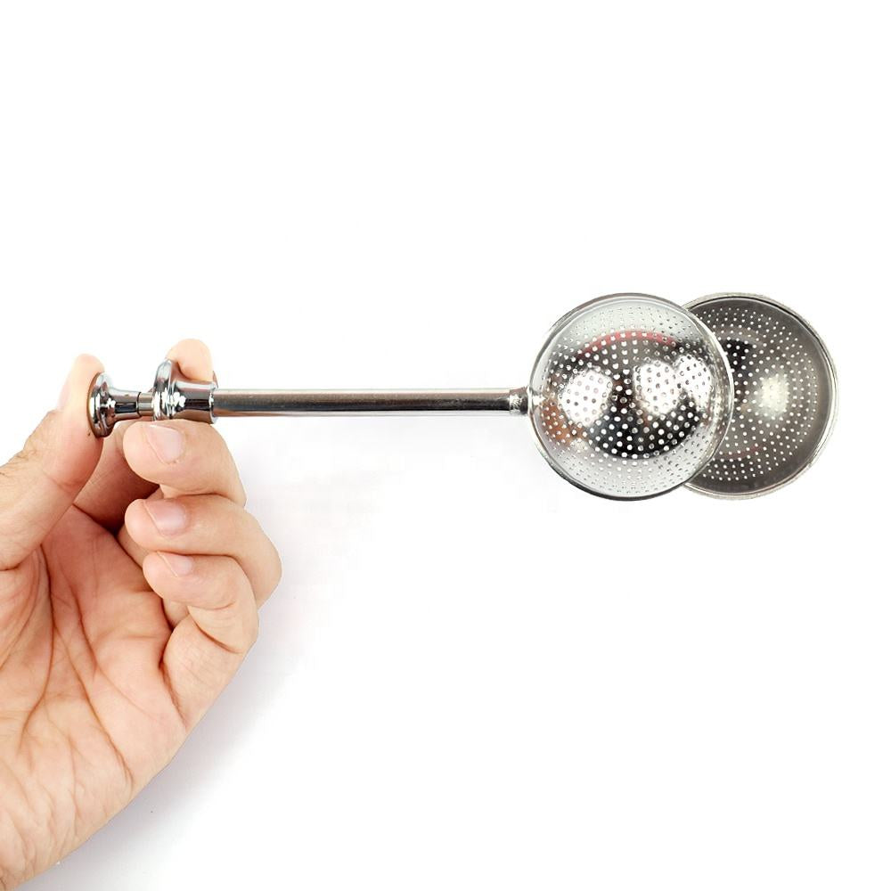 Ball Shape Stainless Steel Tea Steeper with Push Handle