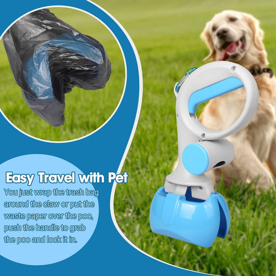 Pet Pooper Scooper for Dogs and Cats with Trash Bags Holder(Bulk 3 Sets)