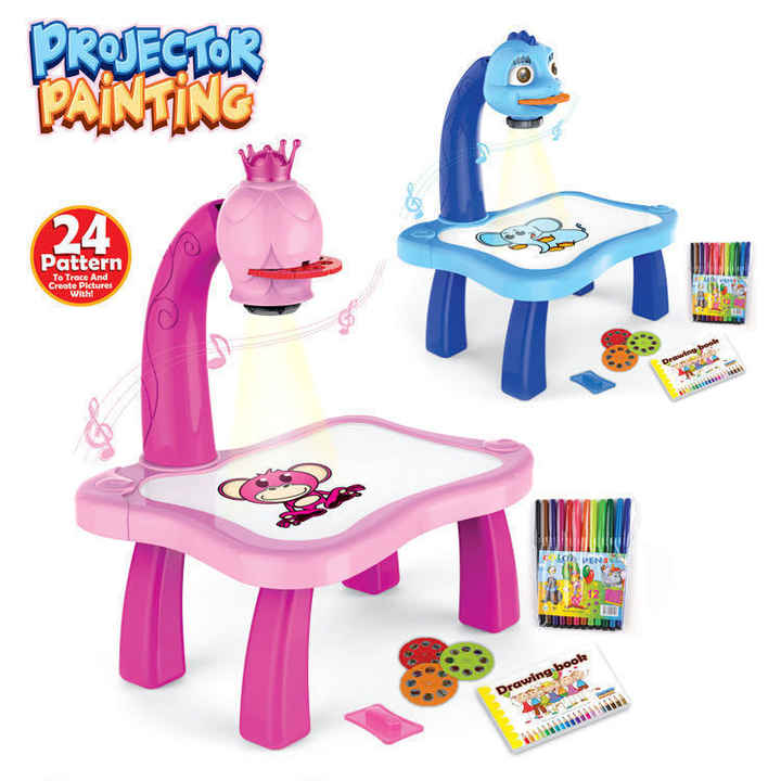 Perfect gift Trace and Drawing Projector Table for Kids Toy with Light & Music, Child Smart Projector Sketcher Desk, Learning Projection Painting Machine for Boy Girl 3-8 Years Old