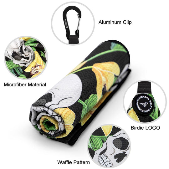 Top Quality Microfiber Waffle Design with Clip - Industrial Strength Magnet for Strong Hold to Golf Bags, Carts & Clubs