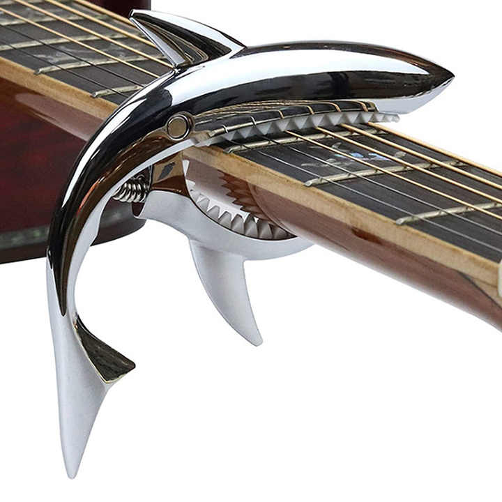 Zinc Alloy Guitar Shark Capo for Acoustic and Electric Guitar(Bulk 3 Sets)