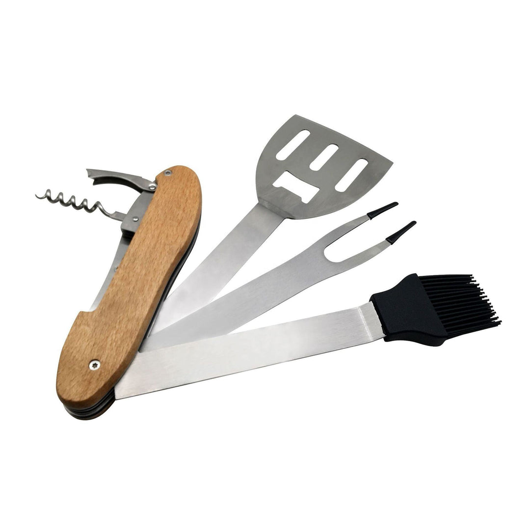 BBQ Multi Tool, BBQ Tool Set 5 in 1 Multifunction Foldable Portable Spatula(Bulk 3 Sets)