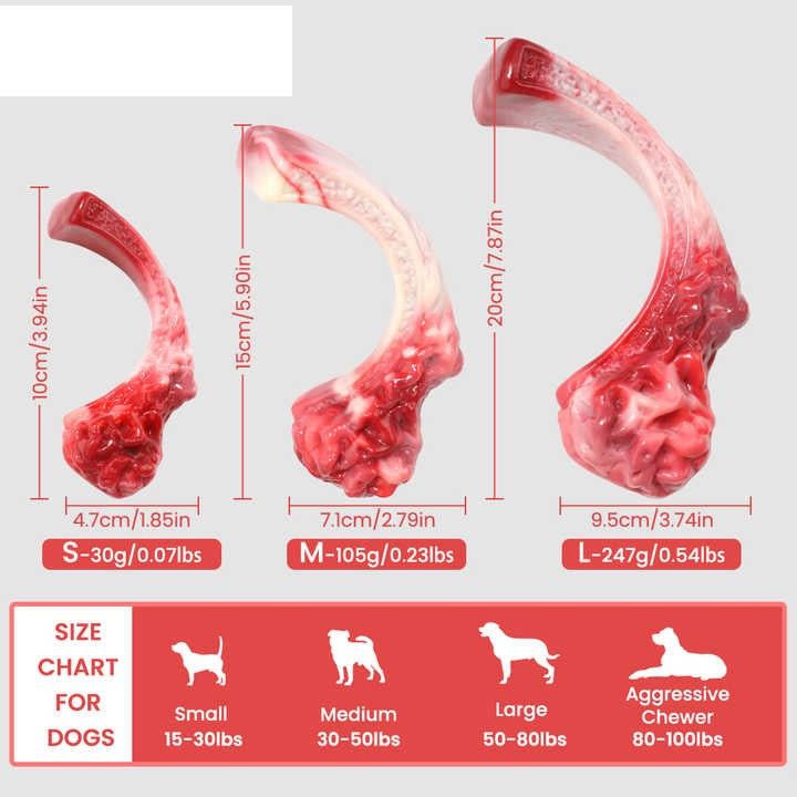 Dog Chew Toy Simulation  Steak Shape Beef Flavor Nylon Indestructible Dog Bone Molar Toys(10 Pack)