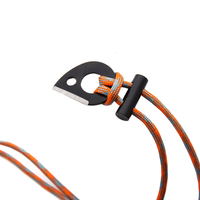 Survival Red Tinder Paracord Necklace with Firestarter Ferrocerium Flint Ferro Rod Pendant
