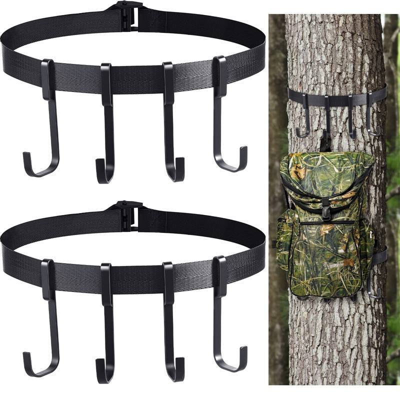 Tactical Training Exercise Strap Gear Equipment Tree Hanger Forest Multi Hook Accessory Camping Hiking Hooks(10 Pack)