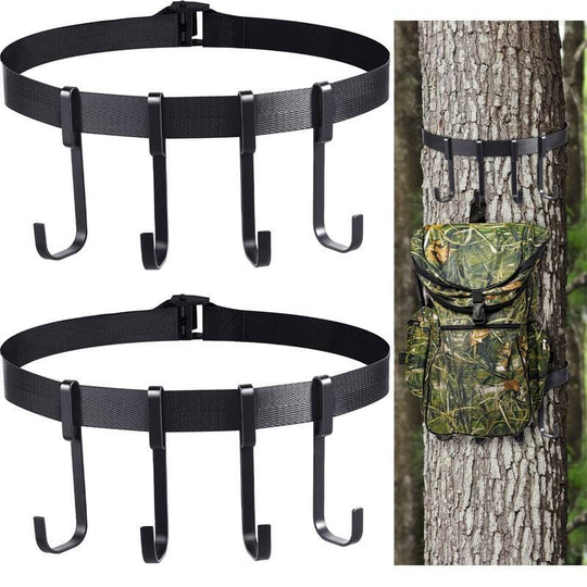 Tactical Training Exercise Strap Gear Equipment Tree Hanger Forest Multi Hook Accessory Camping Hiking Hooks