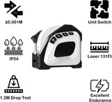 Display Laser Tape Measure 40M Rechargeable Measurement Tool 5M Laser Measuring Tape Distance Meter(Bulk 3 Sets)