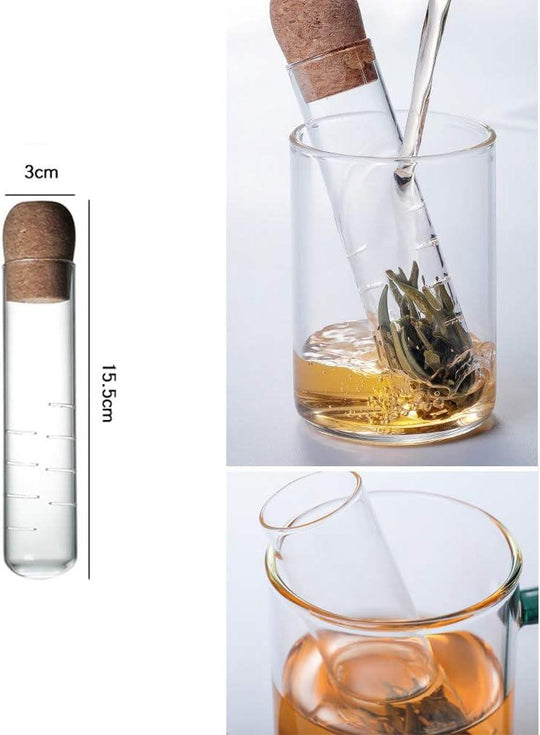 Tea Strainer Accessories Glass Test Tube Tea Strainer Glass Tube Tea Infuser With Cork Lid