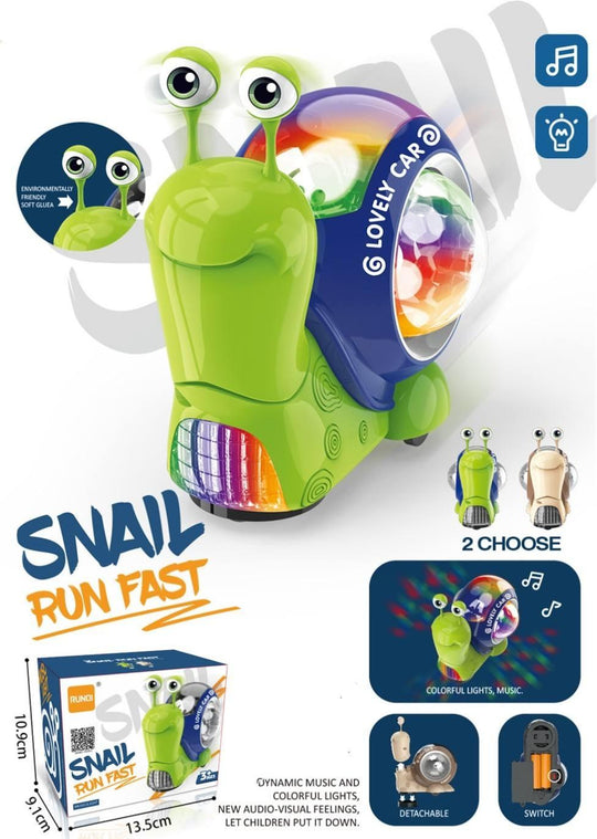 Educational Electric Lovely Walking Snail toy Music And Light Sensor Obstacles Avoidance Snail Lightup toys