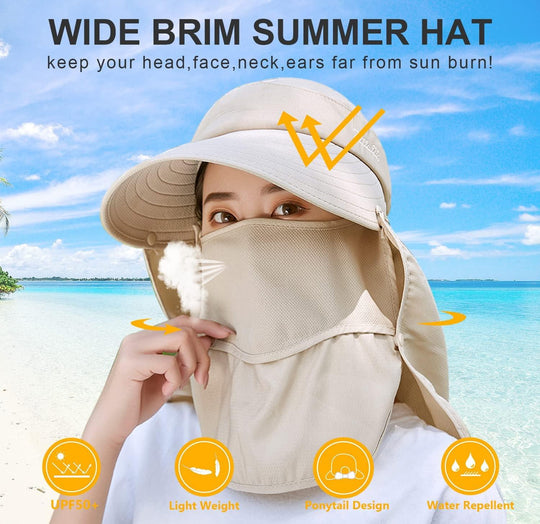 Outdoor bicycling climbing detachable sunshade sunhat ultraviolet-proof summer hat Garden Fishing Hiking