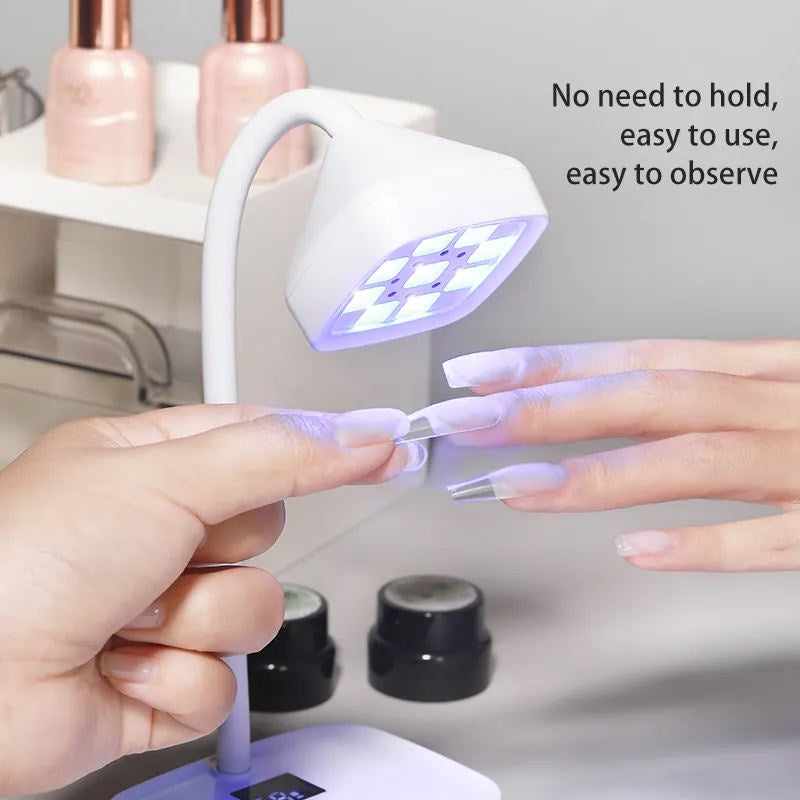 Adjustable Gel Nail Quick Dry Gooseneck UV Light for Nails, 27W Rechargeable Flash Cure Lamp 360°