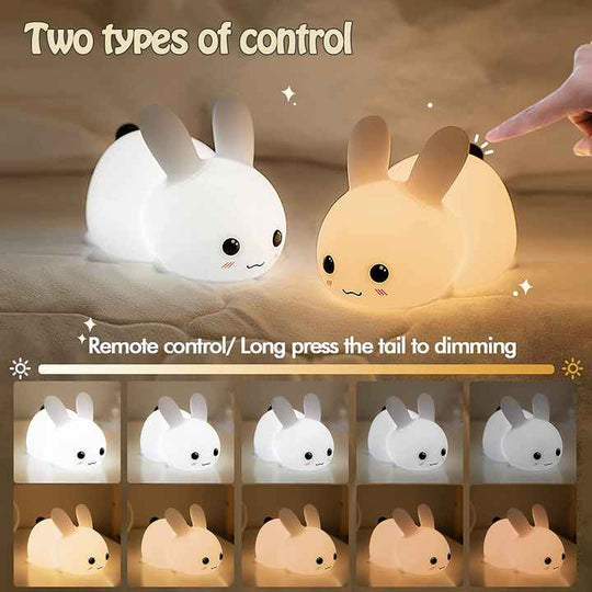 Perfect Gift Jade bunny Sleeping lamp light up silicone animal night light