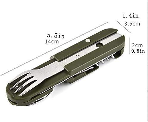 Multipurpose Outdoor Tools Spoon And Fork Set Can Opener With Bag(Bulk 3 Sets)