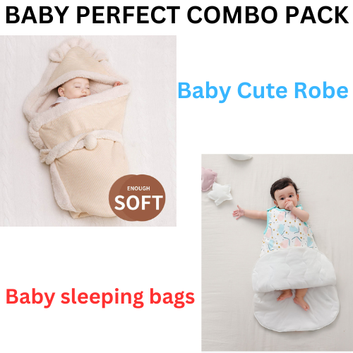 Cute Robe For your New born Baby & Cotton Baby sleeping bags Combo