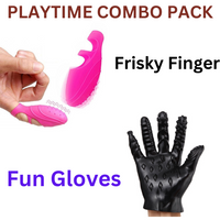 Hand Gloves making fun for big people playtime & Bang her Vibe with Frisky Finger Combo Pack