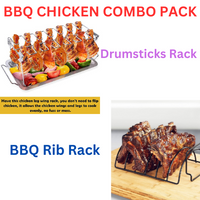 BBQ Chicken Drumsticks Rack Stainless Steel & BBQ Rib Rack Non Stick Rib Roast Rack