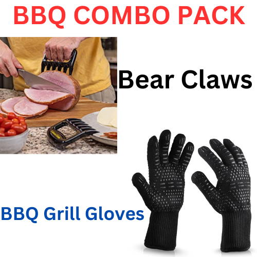 BBQ Grill Gloves & Bear Claws Twin pack(Bulk 3 Sets)