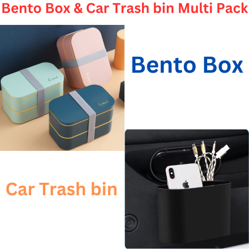 Bento Box Stackable Lunch Vs Car Trash bin Multi Pack