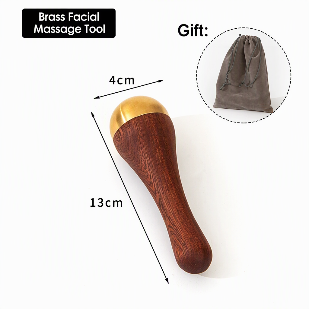 Ayurvedic Kansa Wand Face, Foot &amp; Body Massager – 2-in-1 Bronze Massage Tool