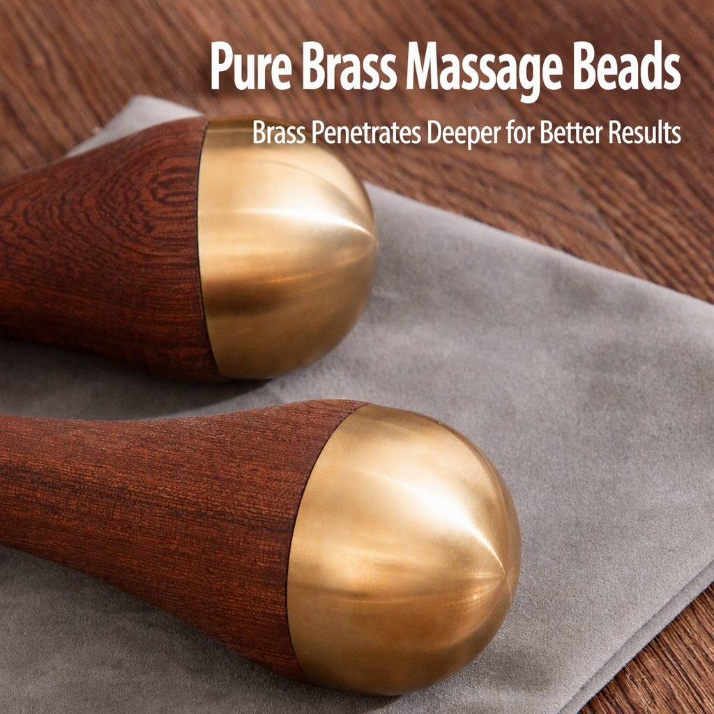 Ayurvedic Kansa Wand Face, Foot &amp; Body Massager – 2-in-1 Bronze Massage Tool