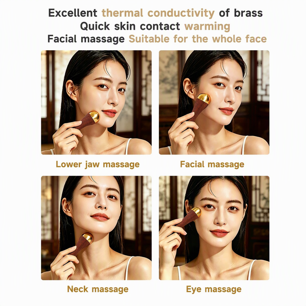 Ayurvedic Kansa Wand Face, Foot &amp; Body Massager – 2-in-1 Bronze Massage Tool