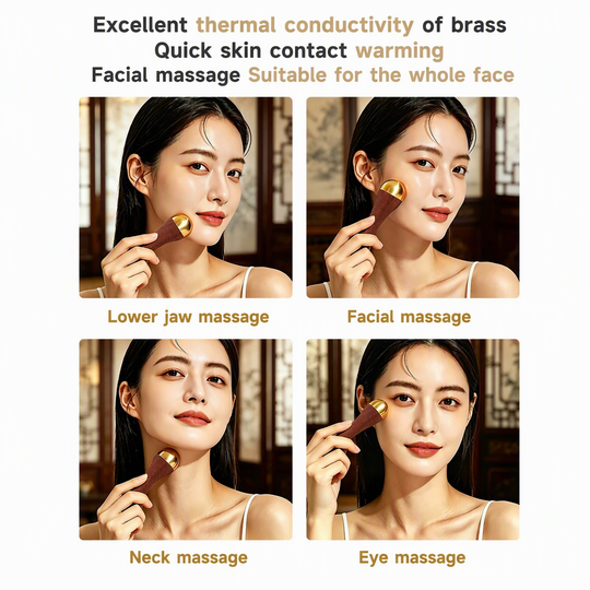 Ayurvedic Kansa Wand Face, Foot & Body Massager – 2-in-1 Bronze Massage Tool