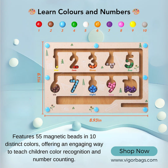 Maze Educational Game Color Number Montessori Education for kids 3-5 Year Old (10 Pack)