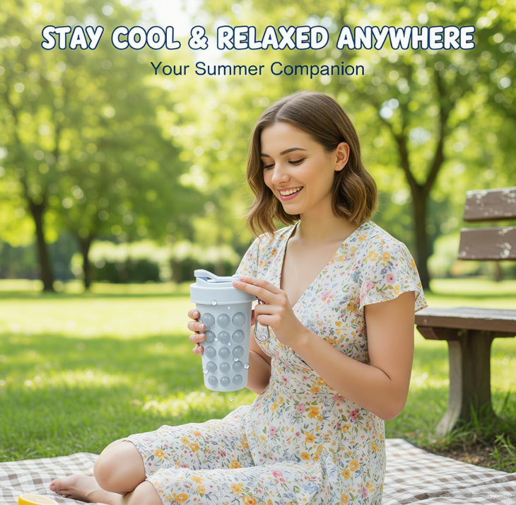 Bubble Ice Ball Maker Tumbler with Straw &amp; Carabiner (MOQ 10 Sets)